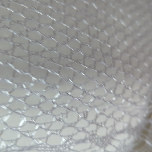 Fishnet Open Weave Long Fringed Scarf Wrap White 27" x 61" Formal Wedding - Picture 10 of 15